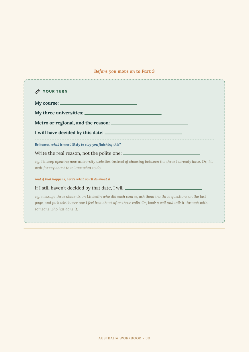 Preview of a write-in decision worksheet
